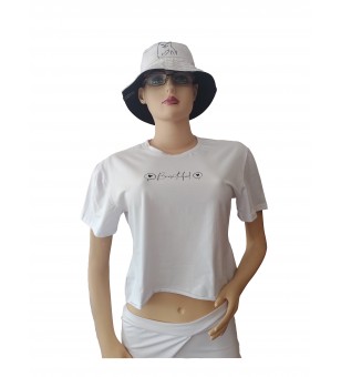 BLUSA CORTA BLANCA MUJER...