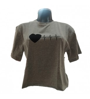 Blusa mujer gris Crop Tops...