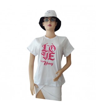 Camiseta mujer blanca love...