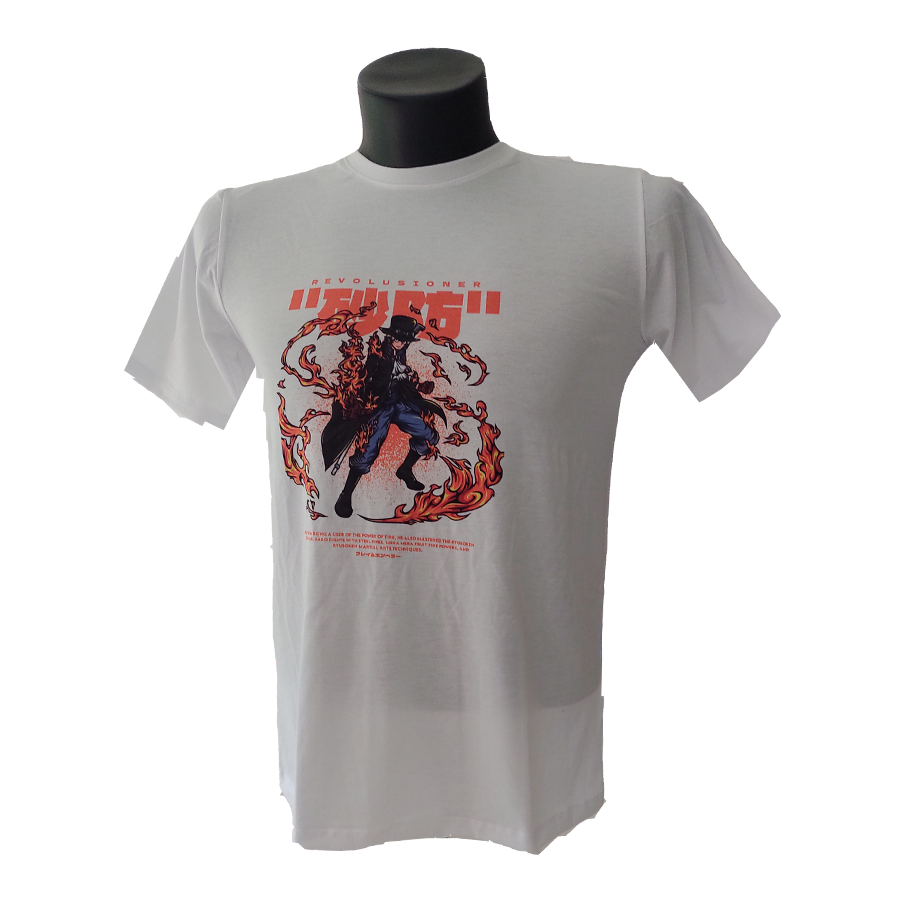 Camiseta hombre, blanca, mangas cortas, poliester, sublimada, SABO 