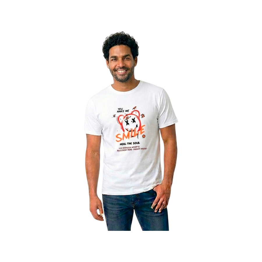 Camiseta Hombre, Blanca, you make me smile heal the soul