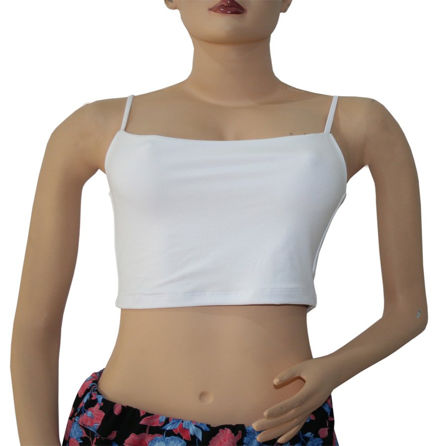 Blusa corta mujer color blanco de tiras gruesas