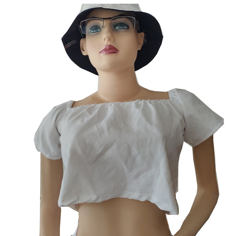 Blusa mujer color blanco mangas cortas