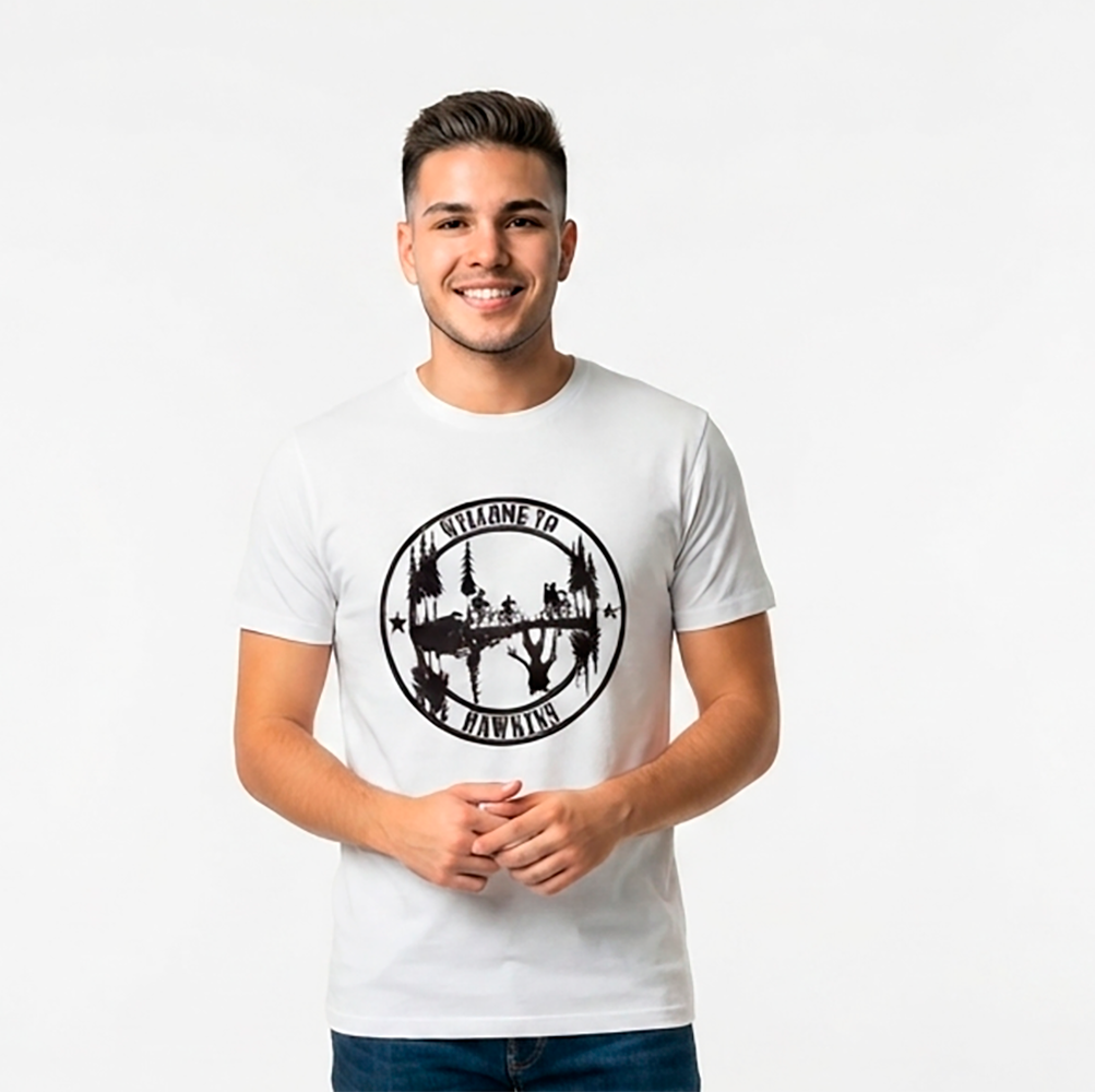 Camiseta hombre, blanca, welcome to hawkins