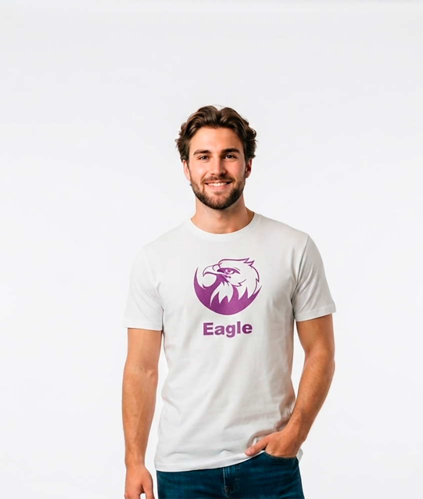 Camiseta Hombre blanca Aguila Morada