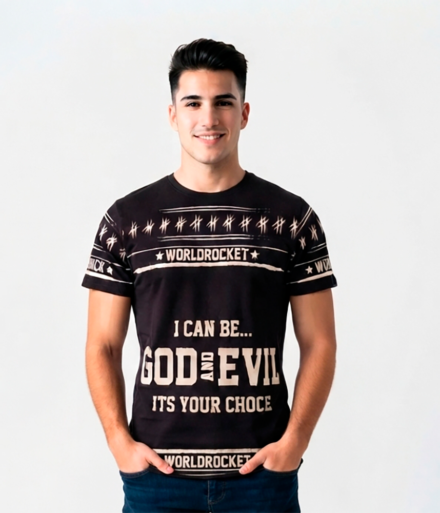 Camiseta hombre negra, I can be Good, manga negra