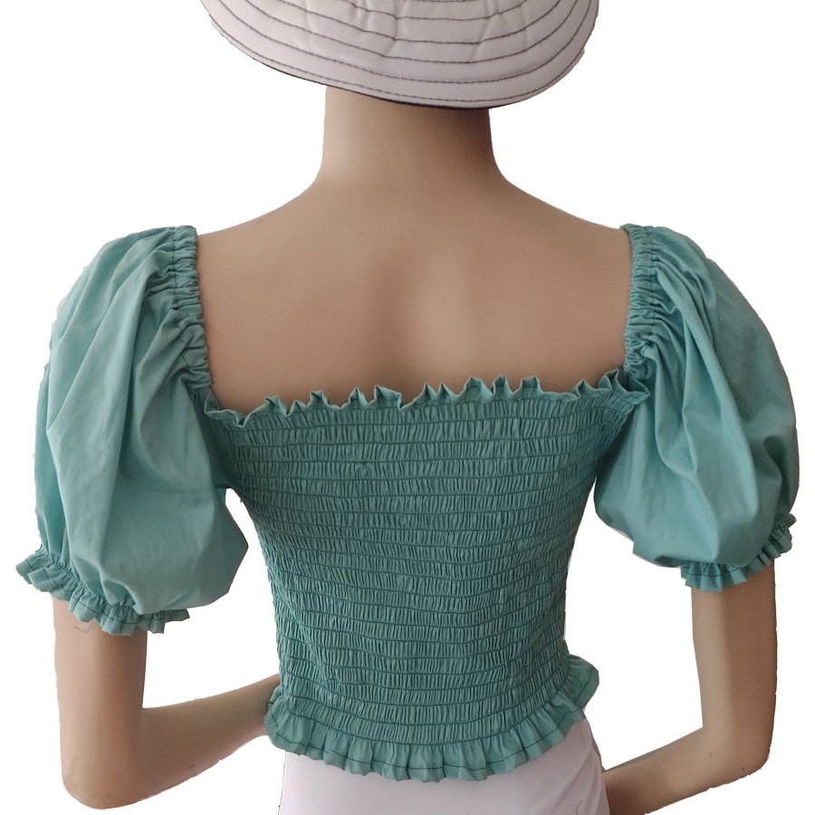 Blusa Verde Claro con Tira al Cuello